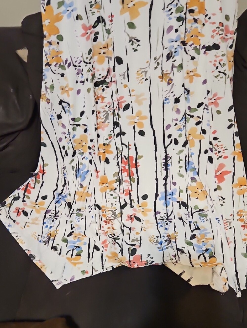 Lily White Floral Stripe Maxi Dress with Multicolor Blooms - Picture 7 of 10